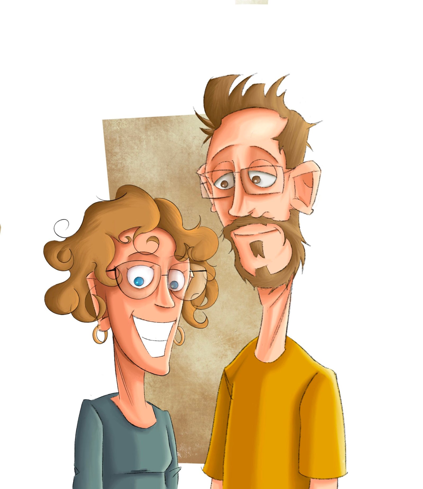 Commande de caricature de couple cartoon